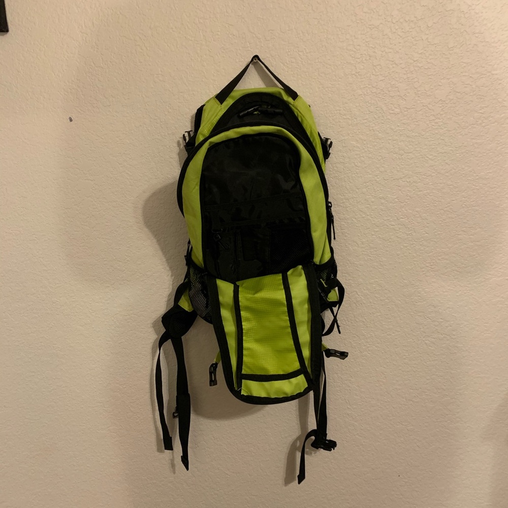 Lime green backpack